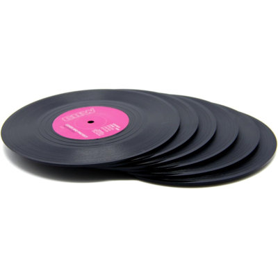 Vinyl Round 6 Piece Coaster Set