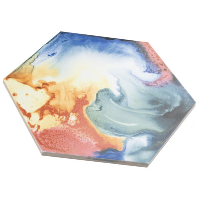 Raktion Decor Hex 9" X 10" Porcelain Floor And Wall Tile