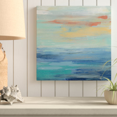 « coucher de soleil beaches ii », reproduction de peinture à l’acrylique sur toile tendue