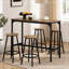 Ensemble de table de bar 5 pièces à hauteur de comptoir avec 4 tabourets de bar