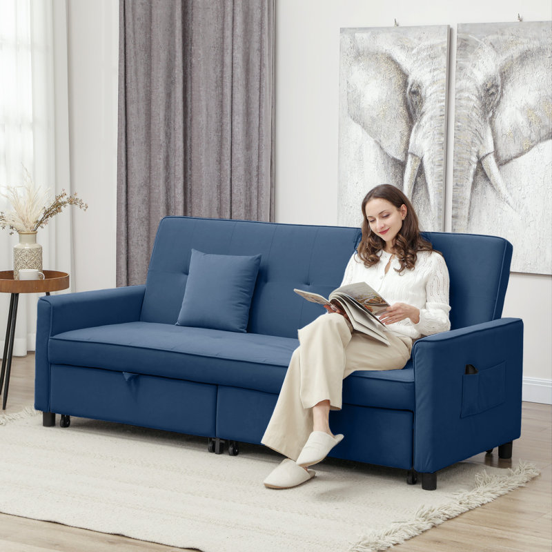 Sioban 3 Seater Reclining Sofa & Chaise, Blue