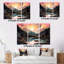 Fiery Mountain Skies I, impression sur toile 3 pièces-980417292