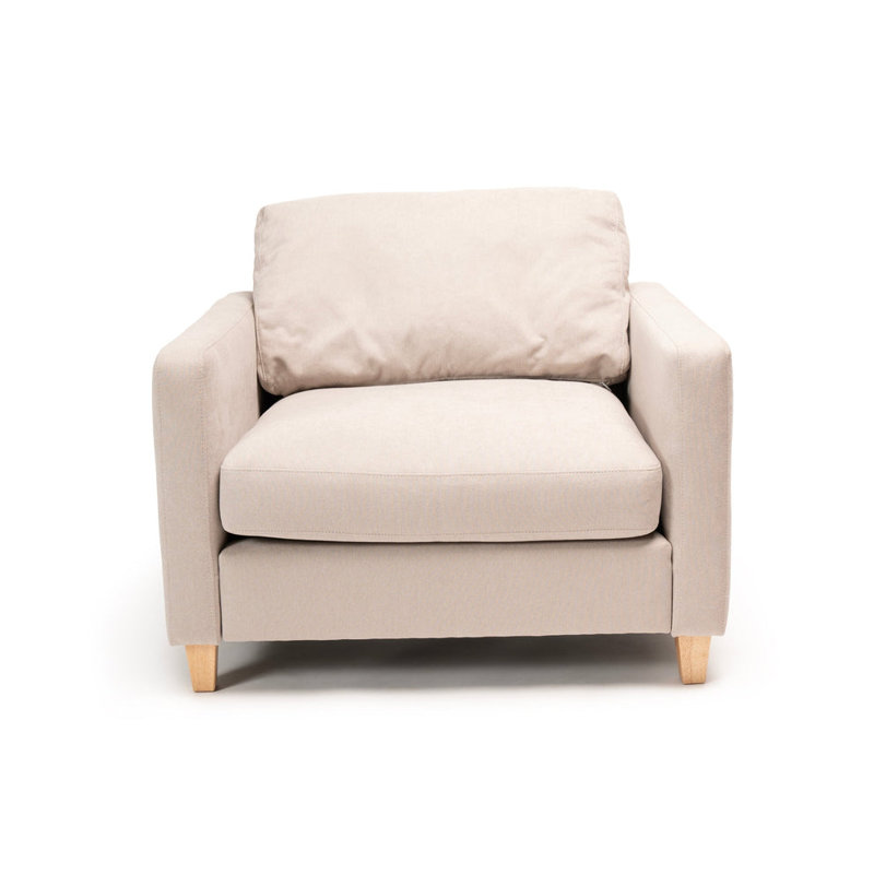 Aharshi Upholstered Armchair, Beige, Pale Oak