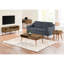 Table basse rectangulaire avec espace de rangement, thème Mid-Century, stratifié noyer, pieds en bois, Advancement,