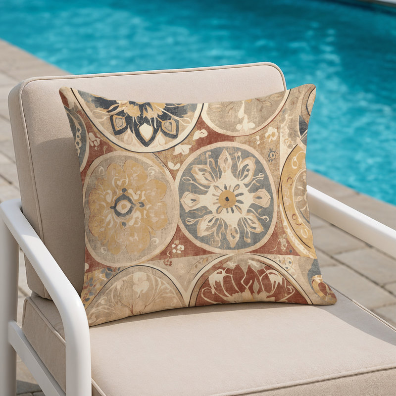 Groovy Line Indoor And Outdoor Throw Pillow, Square 16"