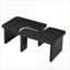 Table basse détachable en L en MDF noir, peu encombrante Facile à nettoyer pour le salon / salle à manger-957838091