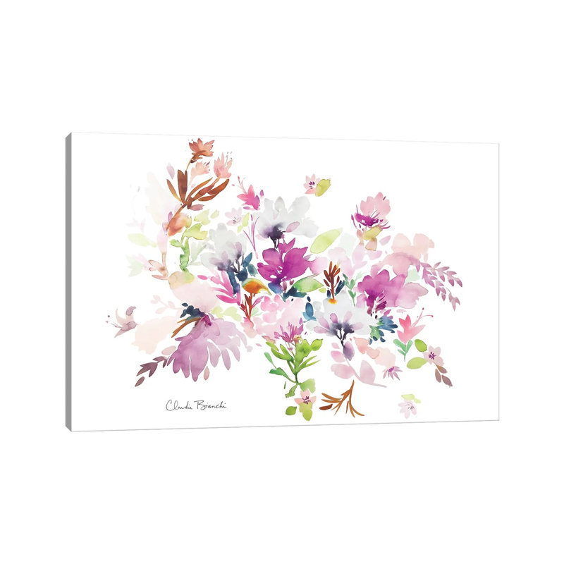 Fluffy Floral by Claudia Bianchi - Wrapped Canvas Painting, 101.6 cm H x 66.04 cm W x 3.175 cm D