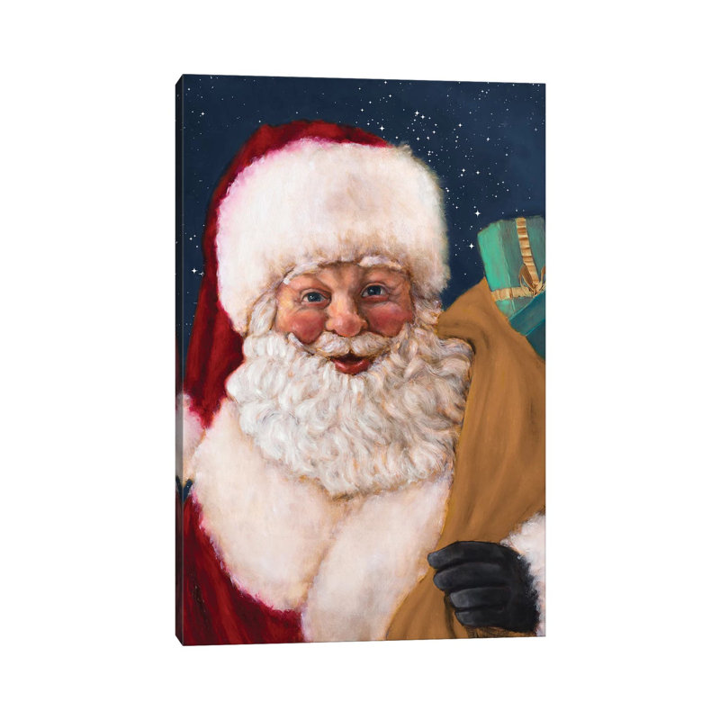 Jolly Saint Nick With Starry Night by Walt Johnson - Wrapped Canvas Print, 101.6cm H x 66.04cm W
