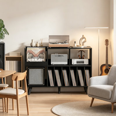 Support pour tourne-disque de 48 po, 450 livres en vinyle, rangement et présentation