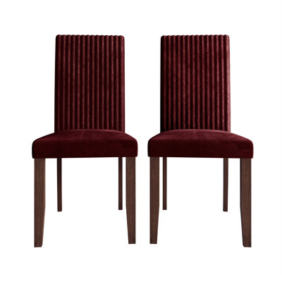 Wooden Dining Chair With Corduroy Velvet Cover