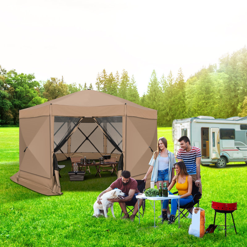 Pièce moustiquaire 15 x 15 avec moustiquaire, auvent pour tente Hub Hub, Kaki