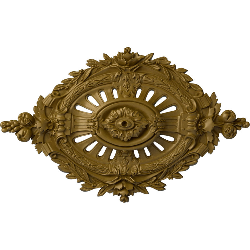 35 médaillon de plafond Antonio l 7 7/8 po x H 22 1/2 po x P 4 3/8 po, Or