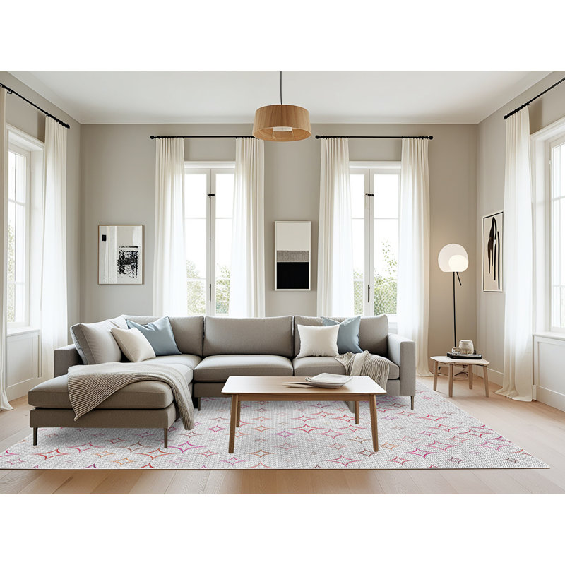 Tapis géométrique gris, Rectangle 8 pi x 10 pi