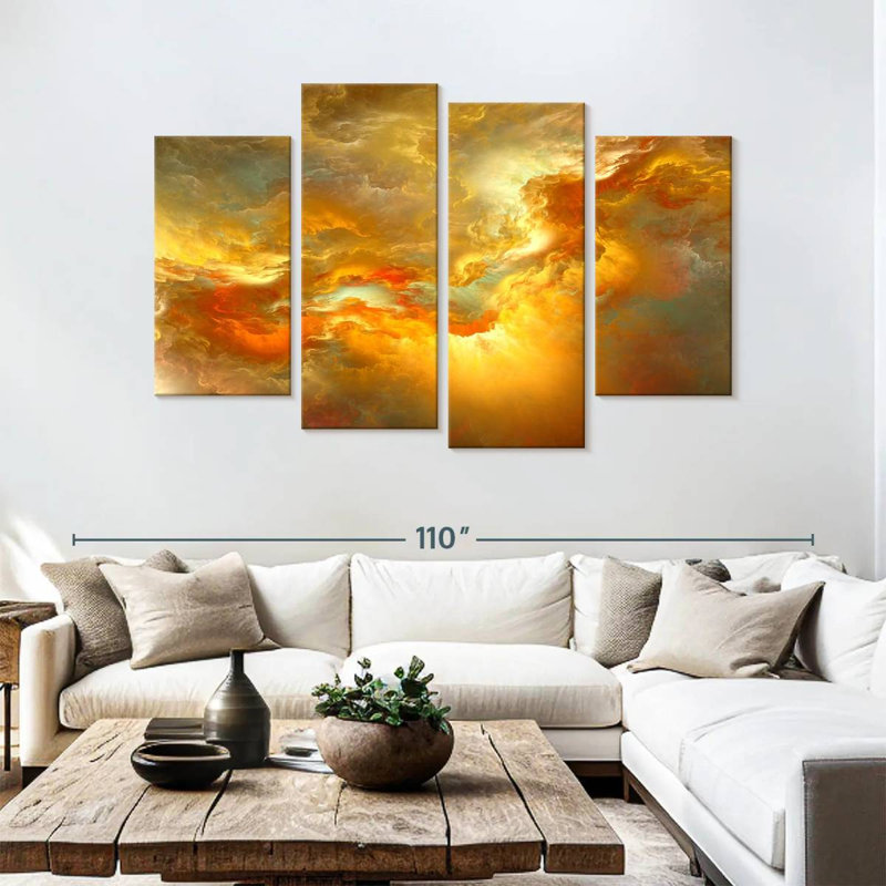 Avery Sunset Glow Abstract, 54" H x 84" W