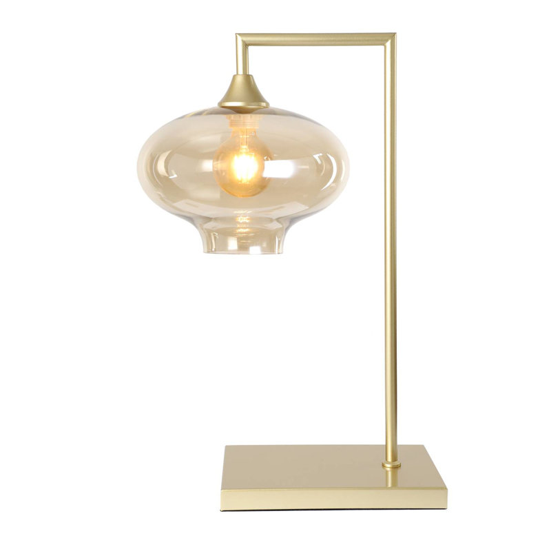 Wang Metal Table Lamp, Gold, Amber