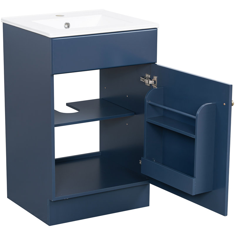 Meuble-lavabo de 20 po avec lavabo, Bleu