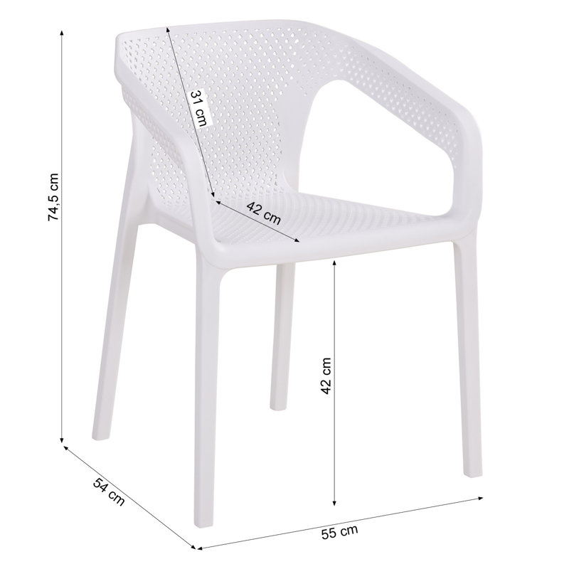 Jan Stacking Patio Dining Armchair, White
