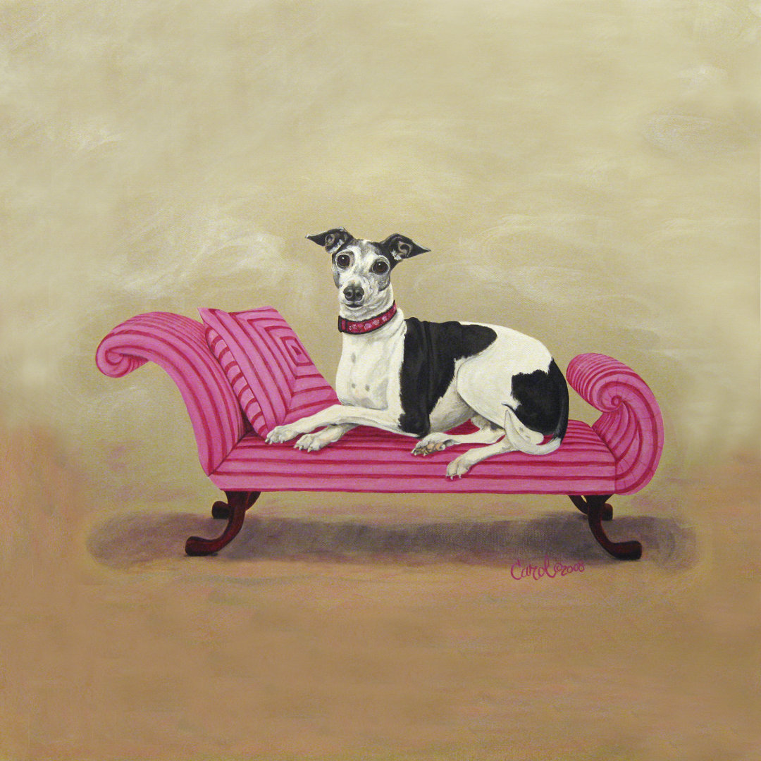 Leinwandbild Italian Greyhound On Pink von Carol Dillon