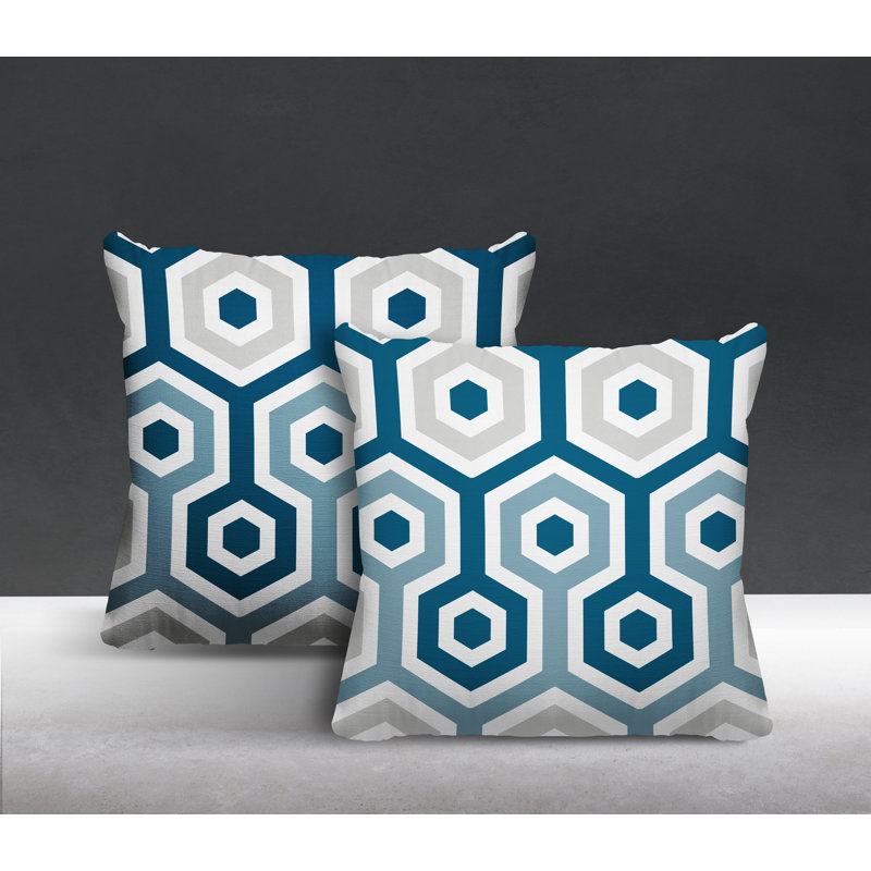  Coussin intérieur / extérieur, L 15 po x H 15 po, Turquoise