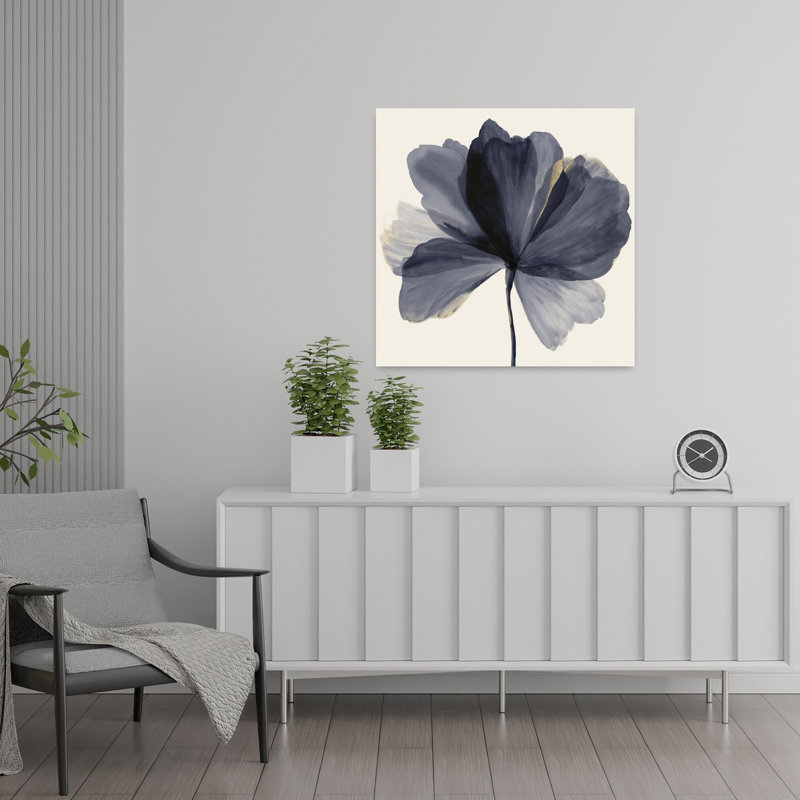 «Petals Of Midnight Serenity II», art mural contemporain abstrait, H 24 po x l 24 po