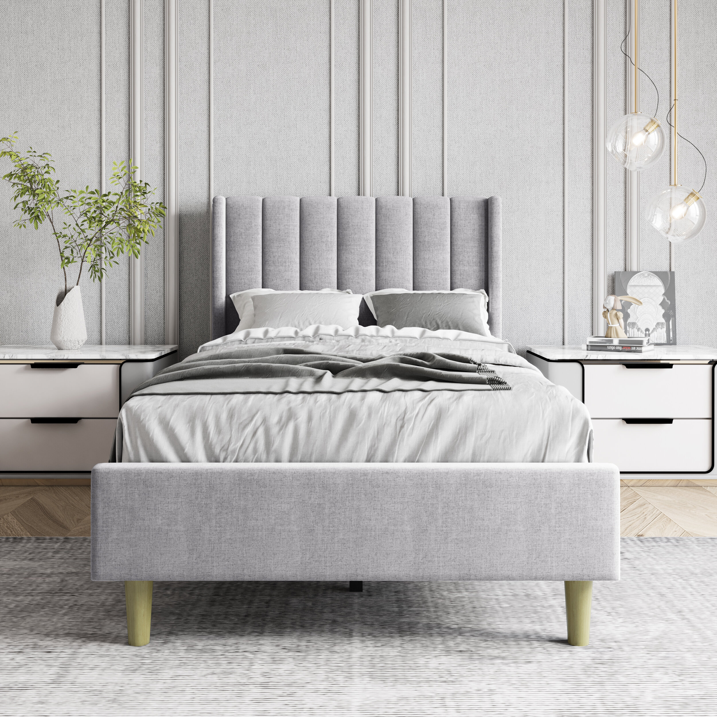 Latitude Run® Upholstered Platform Bed & Reviews | Wayfair