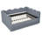 Linen Fabric Daybed with Two Drawers and USB Port-433412696-433412675