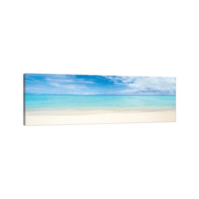 Beach Panorama On Bora Bora, French Polynesia by Jan Becke - Wrapped Canvas Panoramic Print