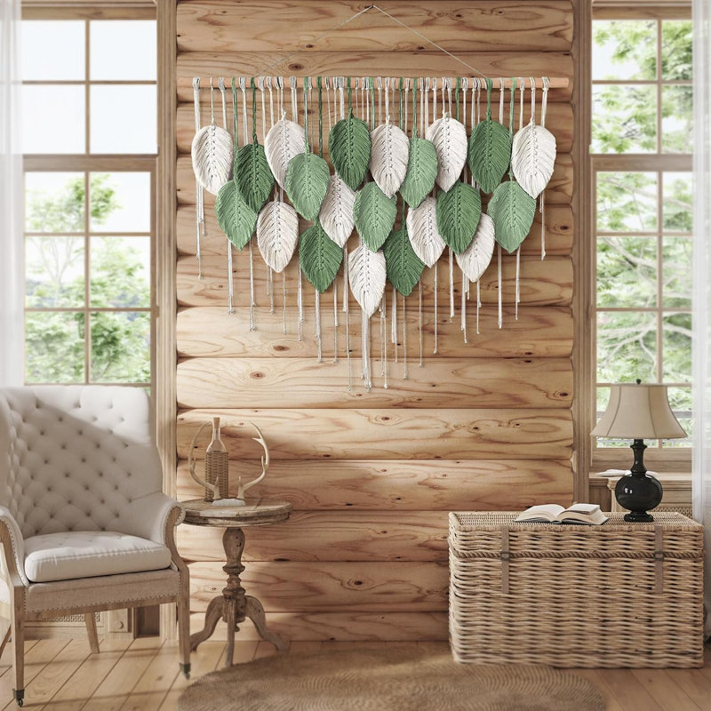 Wall Hanging, 39" H x 30" W, Green/Cream