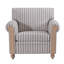 Fauteuil à rayures bleues et blanches, accoudoirs arrondis, dossier confortable garni de coton PP, siège en mousse à ressorts, coussin amovible, structure multicouche en bois massif, pieds en bouleau, profondeur 77,1 cm (30,37 po) *