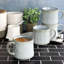 Ensemble de 4 grandes tasses en grès 21 oz en gris clair