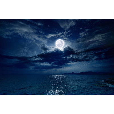 Full Moon over Sea - Photographie sur toile tendue