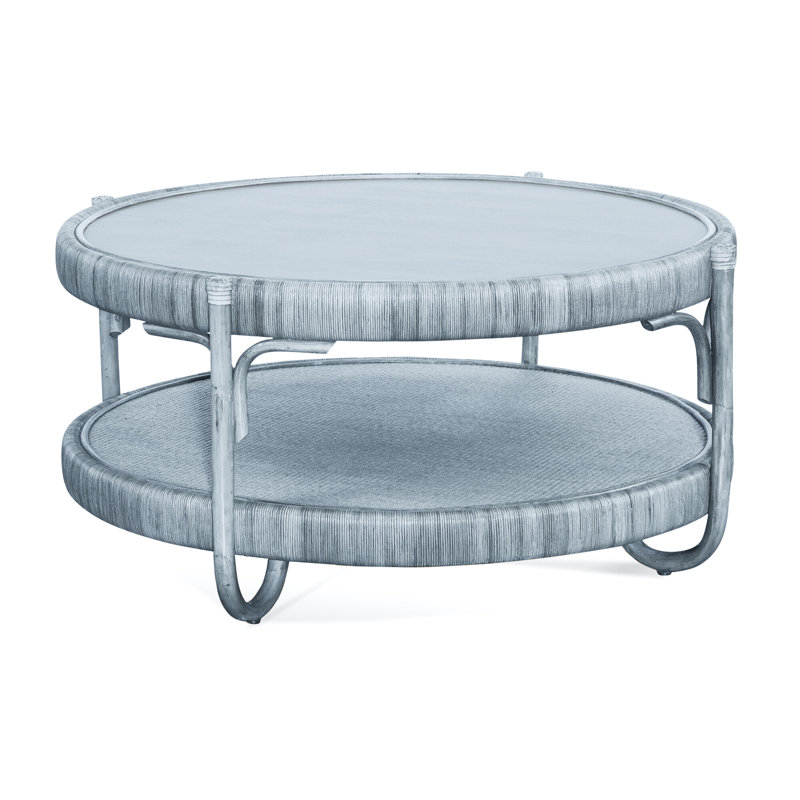 Hathaway Solid Wood Top Coffee Table, Sea Glass