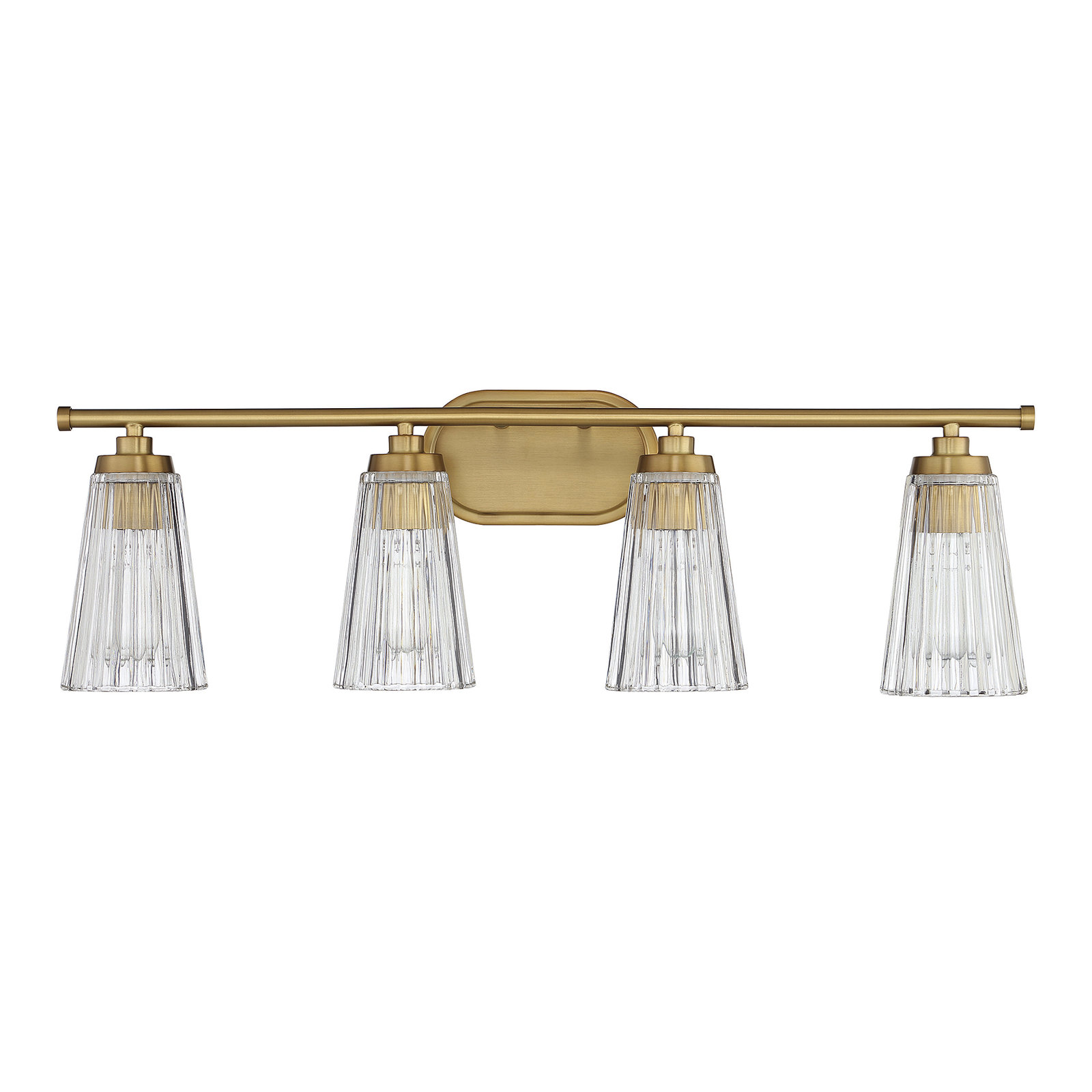 Jeanie 4 Light Ribbed Dimmable Bath Sconce, Brass