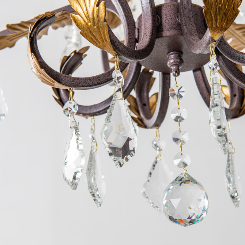 Lustre de style bougie Castela, H 34,2 po x l 27,5 po x P 27,5 po, 8 lumières