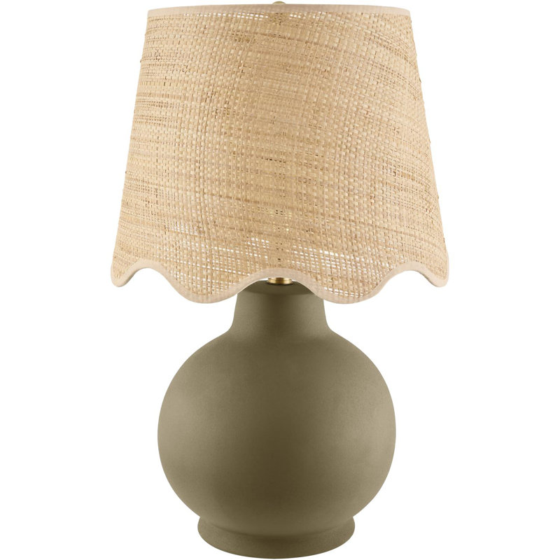 Ganza Table Lamp, Dark Green, Brown