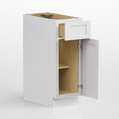 Modern Single Door Kitchen Base Cabinet With Top Drawer (Available In 12", 15", & 18" Widths)