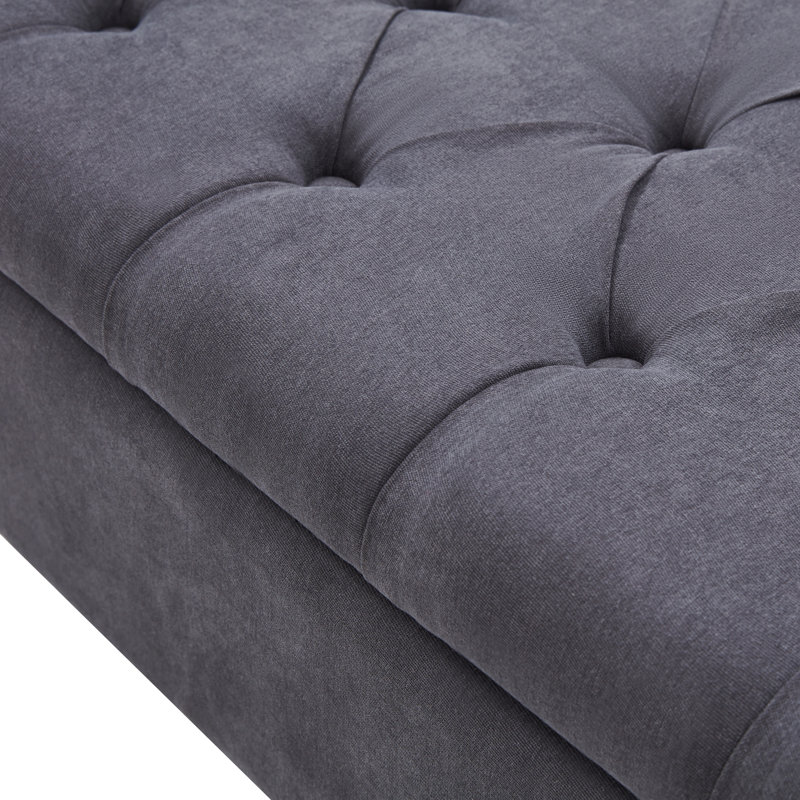 Banc de rangement à couvercle rabattable Fatheha, gris