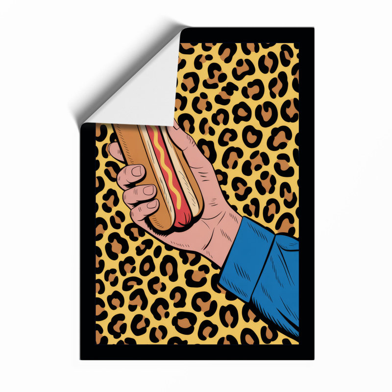 Hand Holding Hot Dog Pop Art - Print, Unframed, A3 - 42.0 x 29.7 cm
