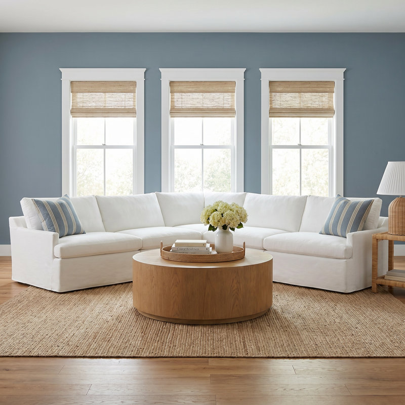 Wrenley 5-Piece Slipcovered Modular Sectional, Cruise Adrift