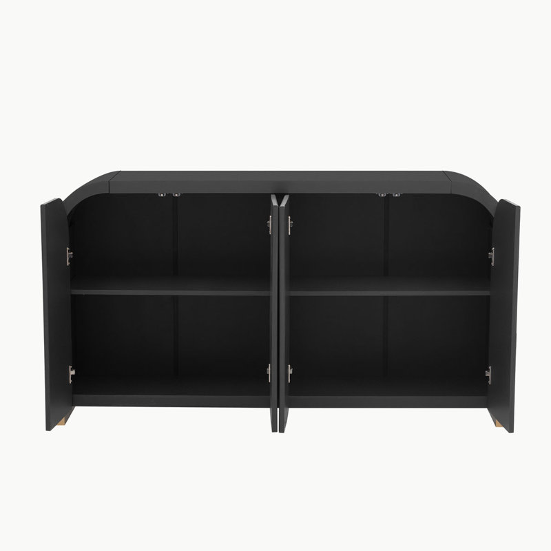 4-Door Storage Console Table, Black