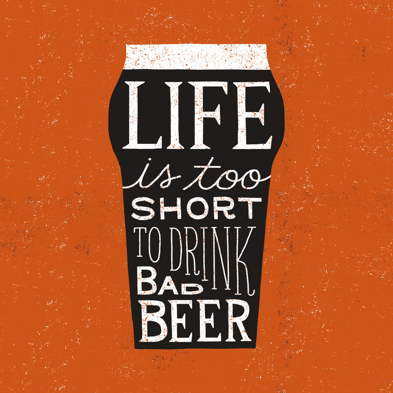 Reproduction d’art textuel sur toile, "Craft Beer I" par Michael Mullan, H 36 po x l 24 po