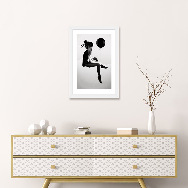 «No Tce Thing As Rien» par Ruben Ireland - impression d'art graphique, Papier encadré blanc, H 24 po x l 16 po x P 1 po