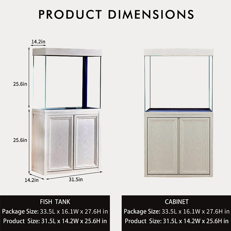 Réservoir d'aquarium 50 gallons, Chêne blanc, 175 gallons (H 61 po x l 59 po x P 19,7 po)