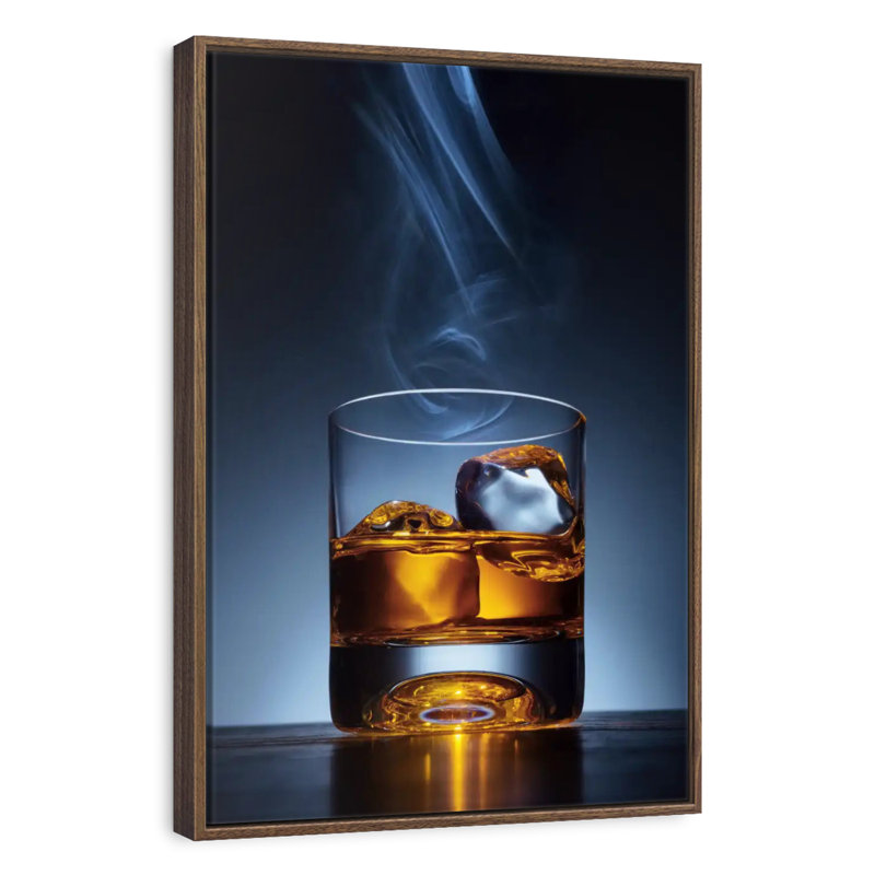 Cool Whisky, 9" x 13", Cadre flottant noyer