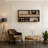 37.40" Mid-Century Retro Brown Rattan & Walnut Solid Wood Wall-Mounted Curio Shelf, Wall Decor Storage Display Rack