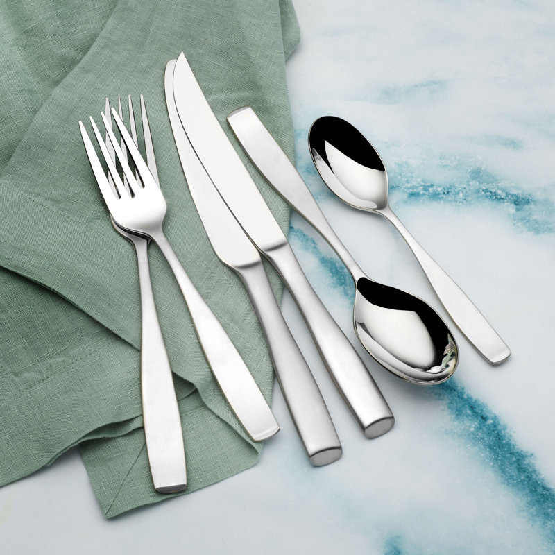 Satin Loft 75-Piece 18/10 Stainless Steel Flatware Set, Service for 12