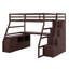 Lit mezzanine avec 7 tiroirs, 2 tablettes et un bureau-734526421