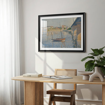 La seine à Asnières (Opus 155) - Paul Signac - reproduction encadrée avec passe-partout et verre - 1887