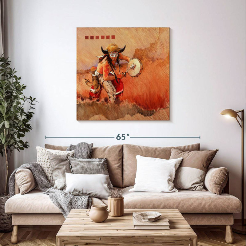 Lelar Buffalo Dance, 39" H x 39" W