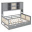 Lit de jour en bois pleine grandeur avec lit gigogne simple, armoire et tablette tout-en-un, gris-681961133-681961131